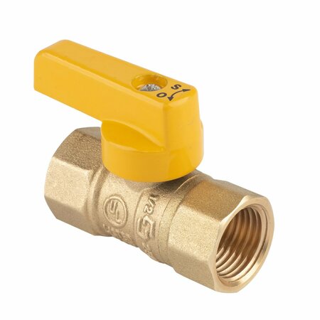 HAUSEN 1/2-in FIP x 1/2-in FIP Straight Gas Ball Valve with 1/4-Turn Lever Handle; CSA and UL Certified HA-GB101-1